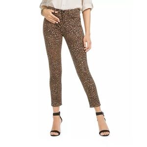 Jen7 High Waist Cheetah Print Ankle Skinny Jeans size 4